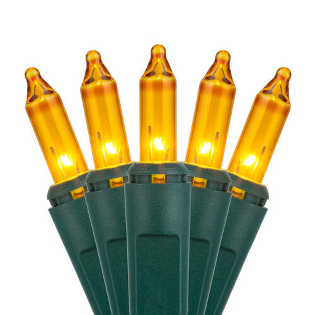100 Yellow Mini Lights 6" Spacing