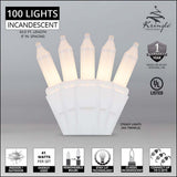 100 Clear Frost Mini Lights 6" Spacing - BulbAmerica