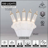 Commercial 100 Clear Mini Lights, Lamp Lock 6" Spacing - BulbAmerica