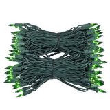 Commercial 100 Green Mini Lights, Lamp Lock 6" Spacing_3
