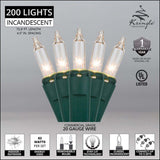 82w Commercial 200 Clear Mini Lights Lamp Lock  4.5" Spacing - BulbAmerica