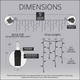 150 Clear Mini Icicle Light Set - BulbAmerica