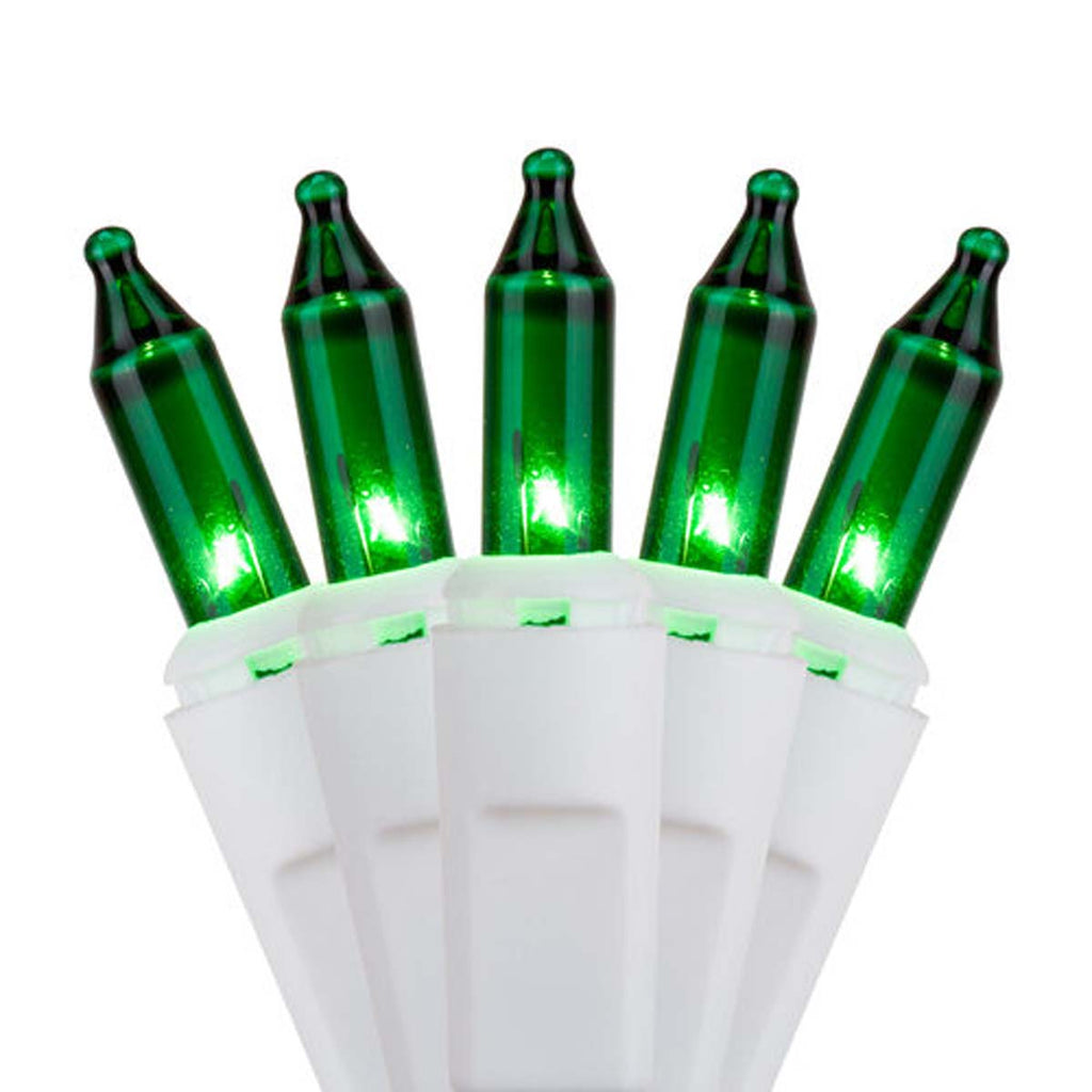 100 Green Mini Lights 2.5" Spacing