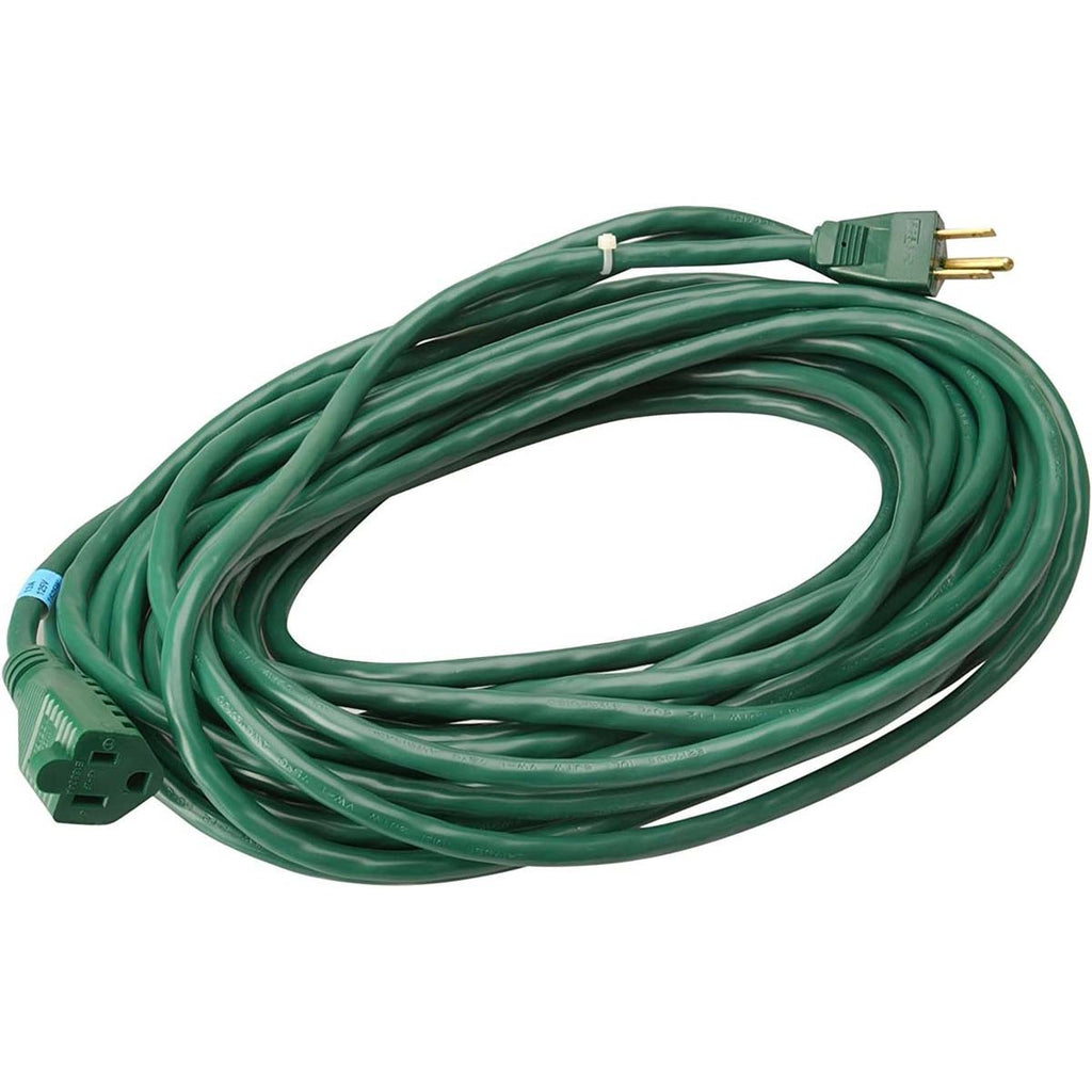 80 Ft. Green Extension Cord, 13 Amp with Male Plug, Indoor / Outdoor Use