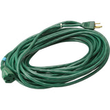 80 Ft. Green Extension Cord, 13 Amp with Male Plug, Indoor / Outdoor Use
