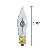 2Pk - C7 Flicker Flame Transparent Clear, 3.5 Watt Light Bulbs - BulbAmerica