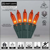 35 Amber / Orange Craft Lights 4" Spacing - BulbAmerica