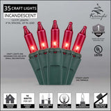 35 Red Craft Lights 4" Spacing - BulbAmerica