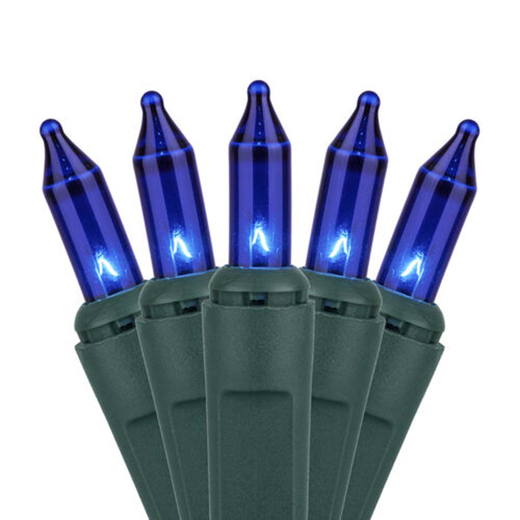 100 Blue Mini Lights 2.5" Spacing