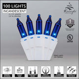 100 Blue Mini Lights 2.5" Spacing - BulbAmerica
