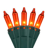 100 Amber / Orange Mini Lights, Lamp Lock 6" Spacing