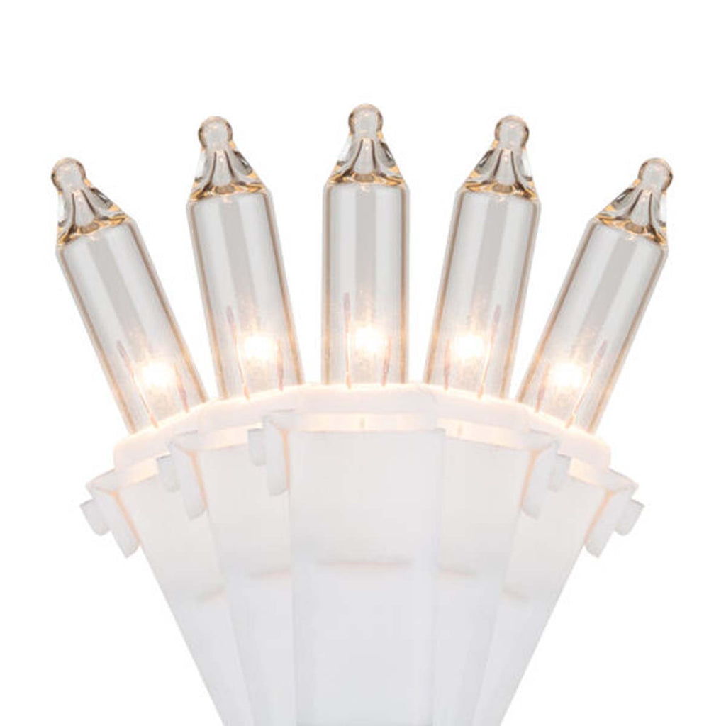 100 Clear Mini Lights, Lamp Lock 6" Spacing