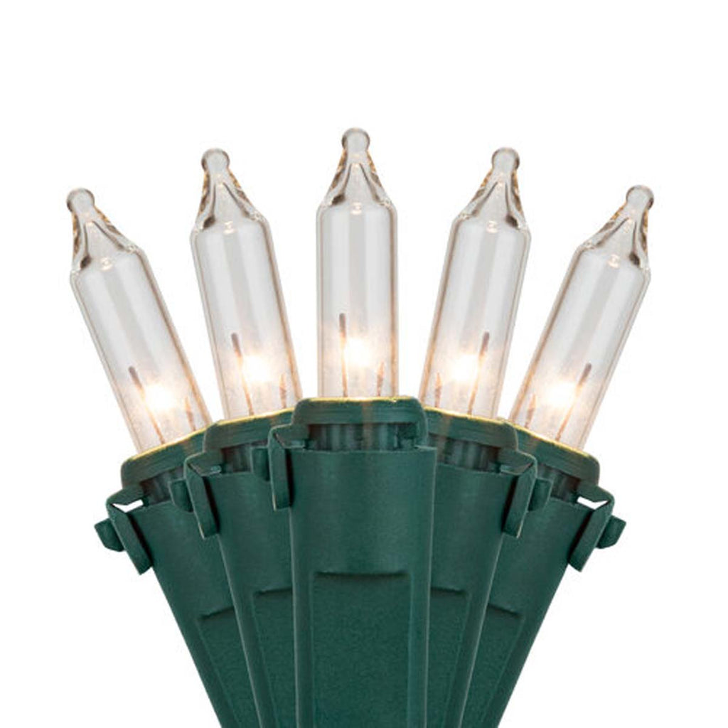100 Clear Mini Lights, Lamp Lock 6" Spacing