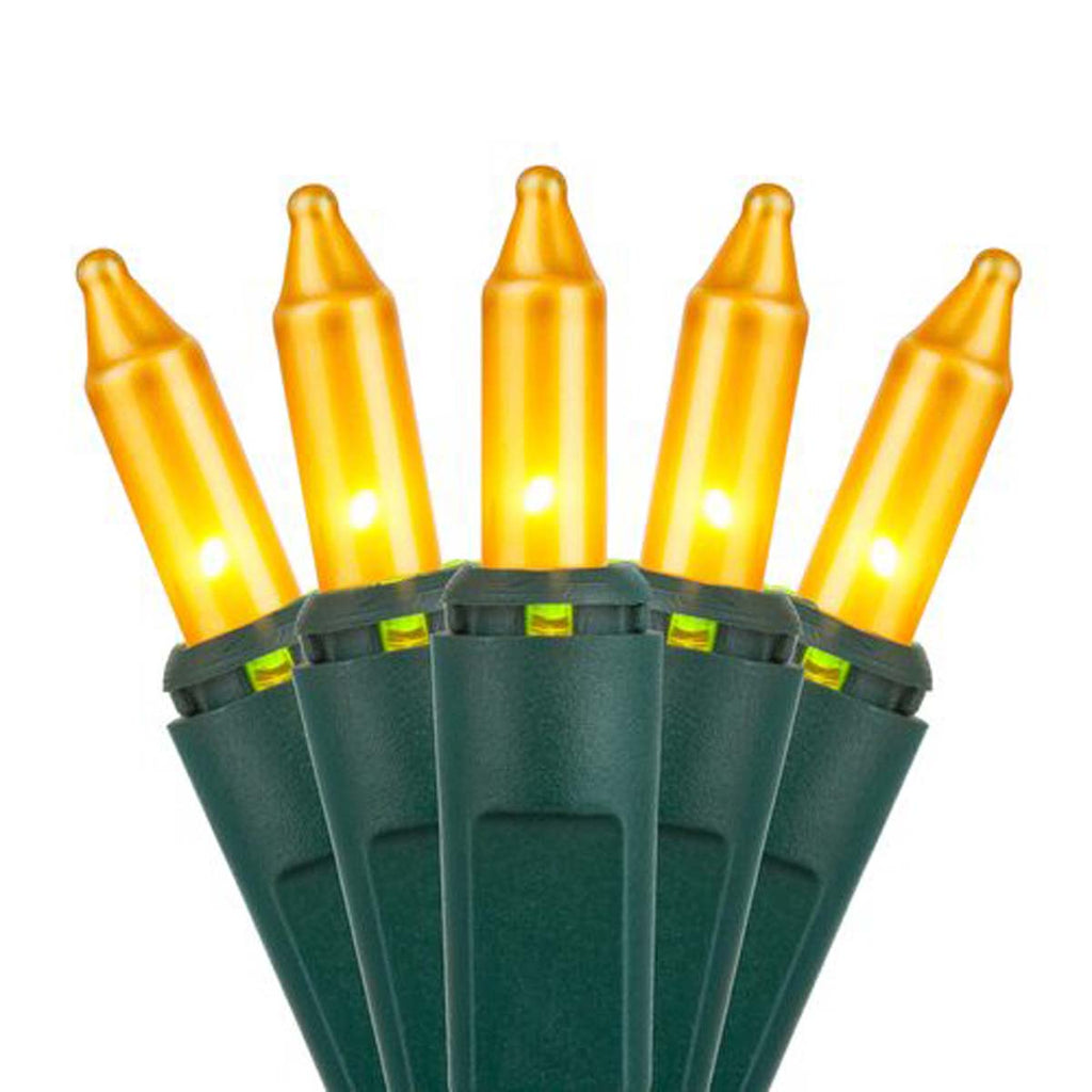 100 Gold Frost Mini Lights, Lamp Lock 6" Spacing