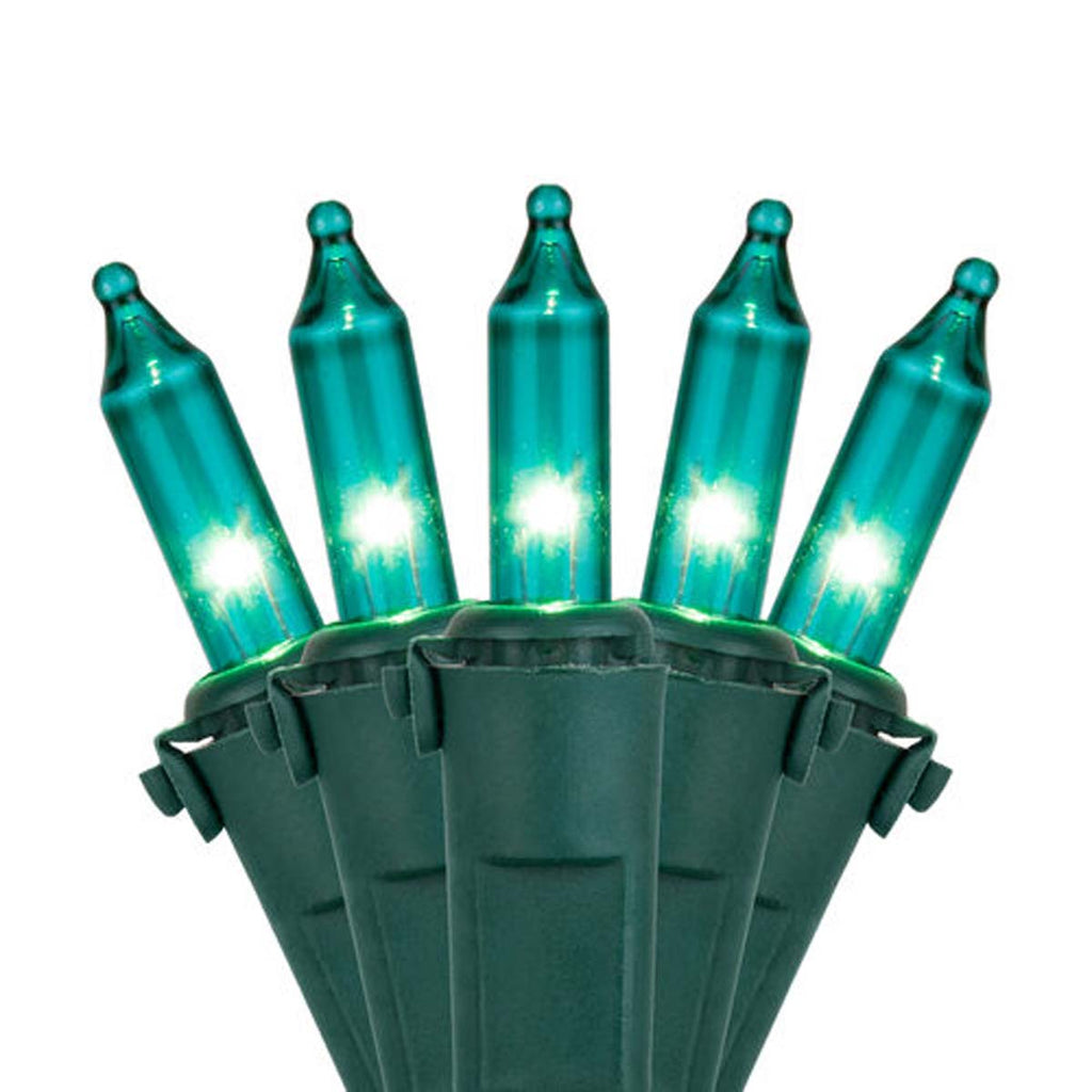 100 Teal Mini Lights, Lamp Lock 6" Spacing