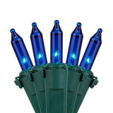 50 Blue Mini Lights, Lamp Lock 4" Spacing