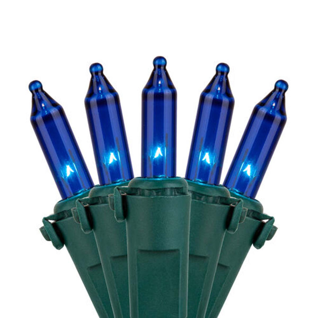50 Blue Mini Lights, Lamp Lock 4" Spacing