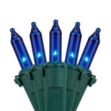 50 Blue Mini Lights, Lamp Lock 4" Spacing