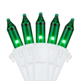 50 Green Mini Lights, Lamp Lock 6" Spacing