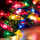 50 Multi Color Mini Lights, Lamp Lock 4" Spacing - BulbAmerica