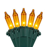 50 Yellow Mini Lights, Lamp Lock 6" Spacing