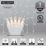 150 Clear Mini Icicle Light Set - BulbAmerica