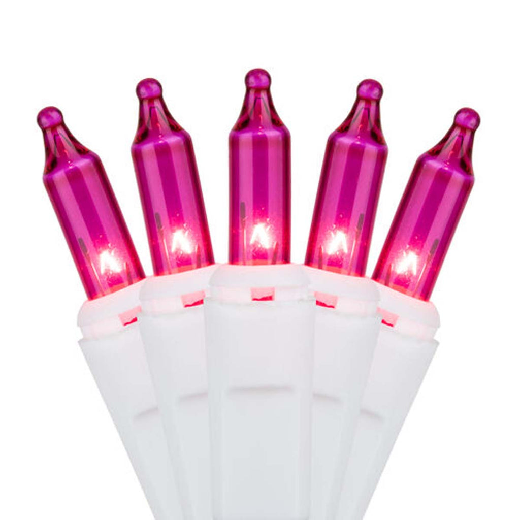 100 Pink Mini Lights 2.5" Spacing