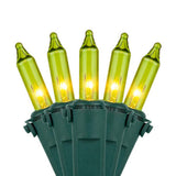 50 Chartreuse Mini Lights, Lamp Lock 6" Spacing