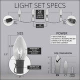 C9 Clear Transparent Steady 25 Light Set 12" Spacing_1