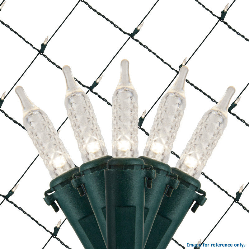 4x6 Ft. M5 LED Net Lights - 100 Cool White Lamps on Green Wire