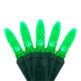 70 Green M5 LED Lights, Green Wire, 4" Spacing