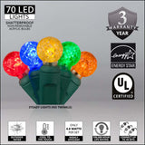 70 Multicolor G12 LED String Lights 4" Spacing - BulbAmerica