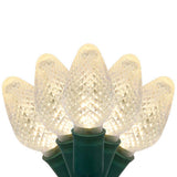 25 Warm White C7 LED Christmas Lights 8" Spacing
