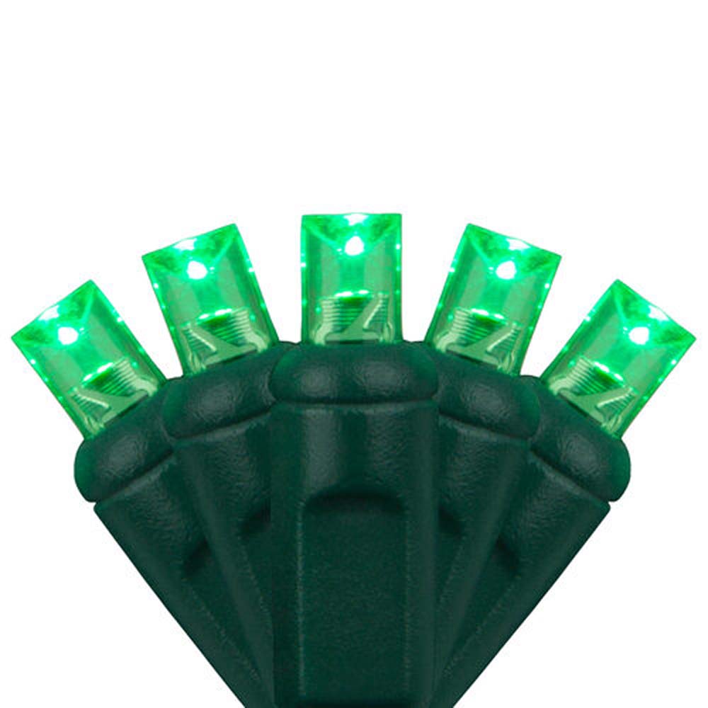 70 Green 5mm LED Christmas Lights 4" Spacing