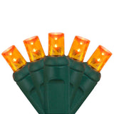 70 Amber/Orange 5mm LED Christmas Lights 4" Spacing