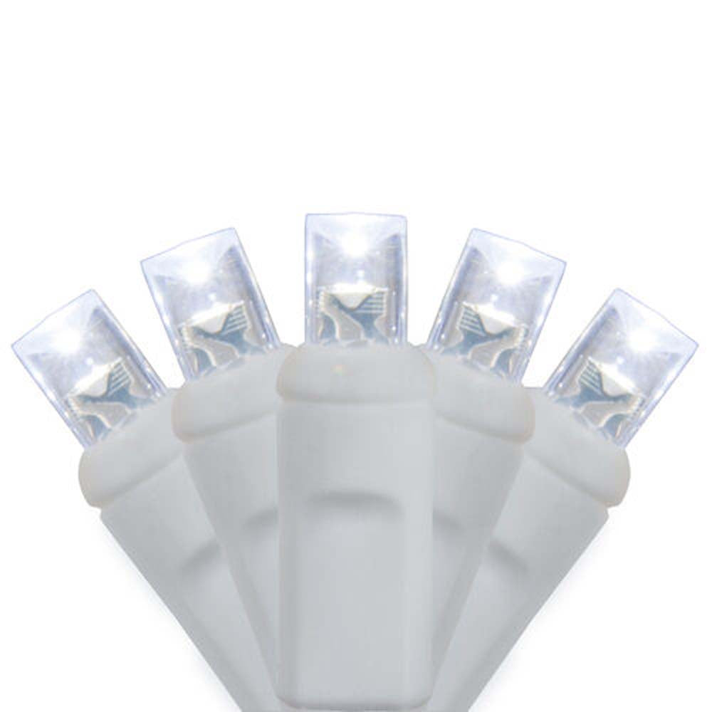 70 Cool White 5mm LED Christmas Lights 4" Spacing