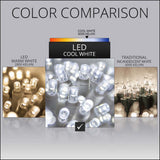 70 Cool White 5mm LED Christmas Lights 4" Spacing - BulbAmerica