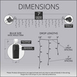 70 Warm White 5mm LED Icicle Light Set with - BulbAmerica