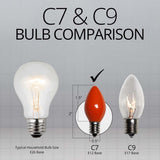 25 Bulbs - C7 Opaque Orange, 5 Watt lamp - BulbAmerica