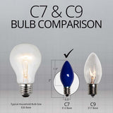 25 Bulbs - C7 Opaque Blue, 5 Watt lamp - BulbAmerica