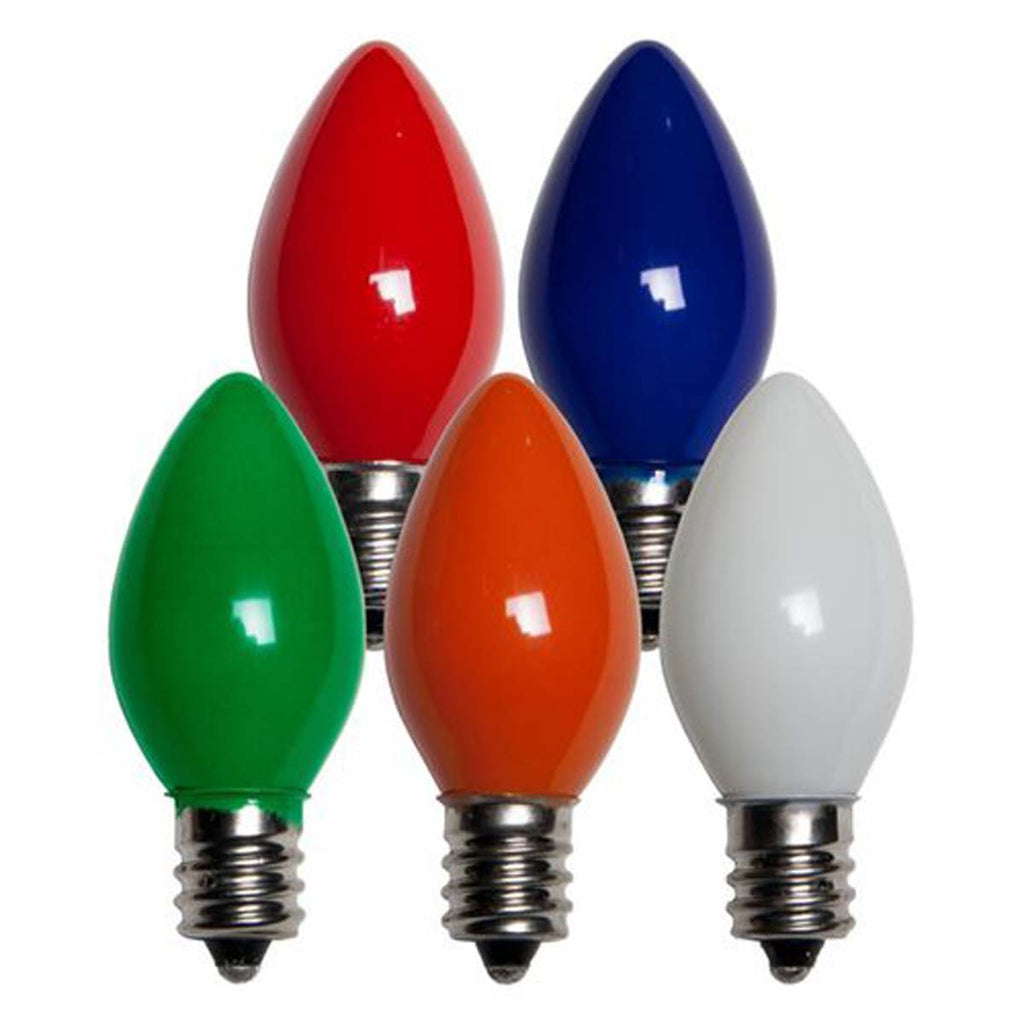 25 Bulbs - C7 Opaque Multicolor, 5 Watt lamp