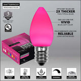 25 Bulbs - C7 Opaque Pink, 5 Watt lamp - BulbAmerica