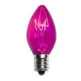 25 Bulbs - C7 Triple Dipped Transparent Pink, 5 Watt lamp