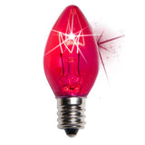 25 Bulbs - C7 Twinkle Triple Dipped Transparent Pink, 7 Watt lamp