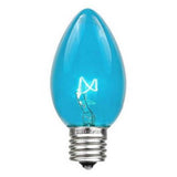 25 Bulbs - C7 Triple Dipped Transparent Teal, 5 Watt lamp