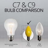 25 Bulbs - C7 Opaque Yellow, 5 Watt lamp - BulbAmerica