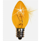 25 Bulbs - C7 Twinkle Triple Dipped Transparent Yellow, 7 Watt lamp