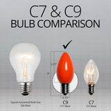 25 Bulbs - C9 Opaque Orange, 7 Watt lamp - BulbAmerica