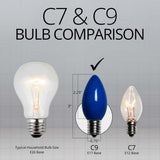 25 Bulbs - C9 Opaque Blue, 7 Watt lamp - BulbAmerica