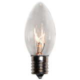 25 Bulbs - C9 Transparent Clear, 7 Watt 230 Volt lamp